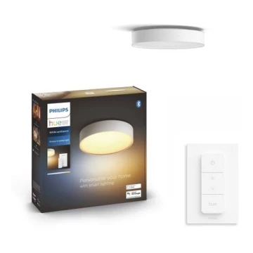 Philips - LED Plafon ściemnialny Hue LED/9,6W/230V 2200–6500K śr. 261 mm biały + pilot zdalnego sterowania