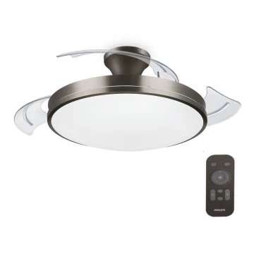 Philips-LED Plafon z wentylatorem BLISS LED/35W/230V 5500/4000/2700K nikiel + pilot zdalnego sterowania