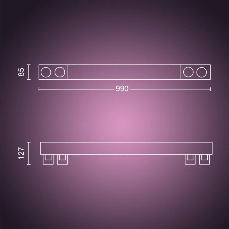 Philips - LED RGBW Ściemnialne oświetlenie punktowe Hue CENTRIS LED/40W/230V + 4xGU10/5,7W