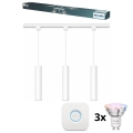 Philips - LED RGBW ściemnialna lampa na linkach do systemu szynowego EASYLINK HUE 3xGU10/4,7W/230V 2200-6500K 1m biała + Hue Bridge