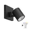Philips - LED RGBW ściemnialna oprawa punktowa RUNNER 1xGU10/6,5W/230V 2700-6500K czarna