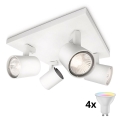 Philips - LED RGBW ściemnialna oprawa punktowa RUNNER 4xGU10/6,5W/230V 2700-6500K biała