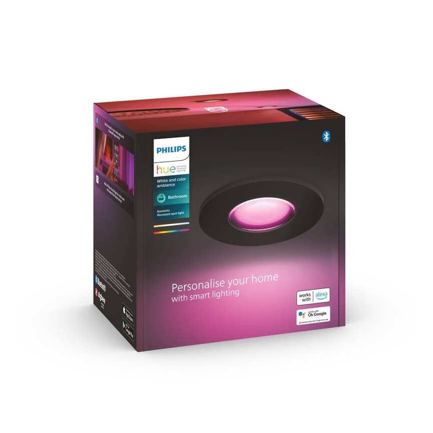 Philips - LED RGBW Ściemnialne wpuszczane oświetlenie łazienkowe Hue XAMENTO GU10/5,7W/230V IP44 2200-6500K