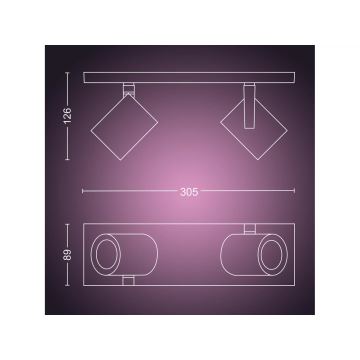 Philips - LED RGBW Ściemnialne oświetlenie punktowe Hue ARGENTA 2xGU10/4,2W/230V 2000-6500K