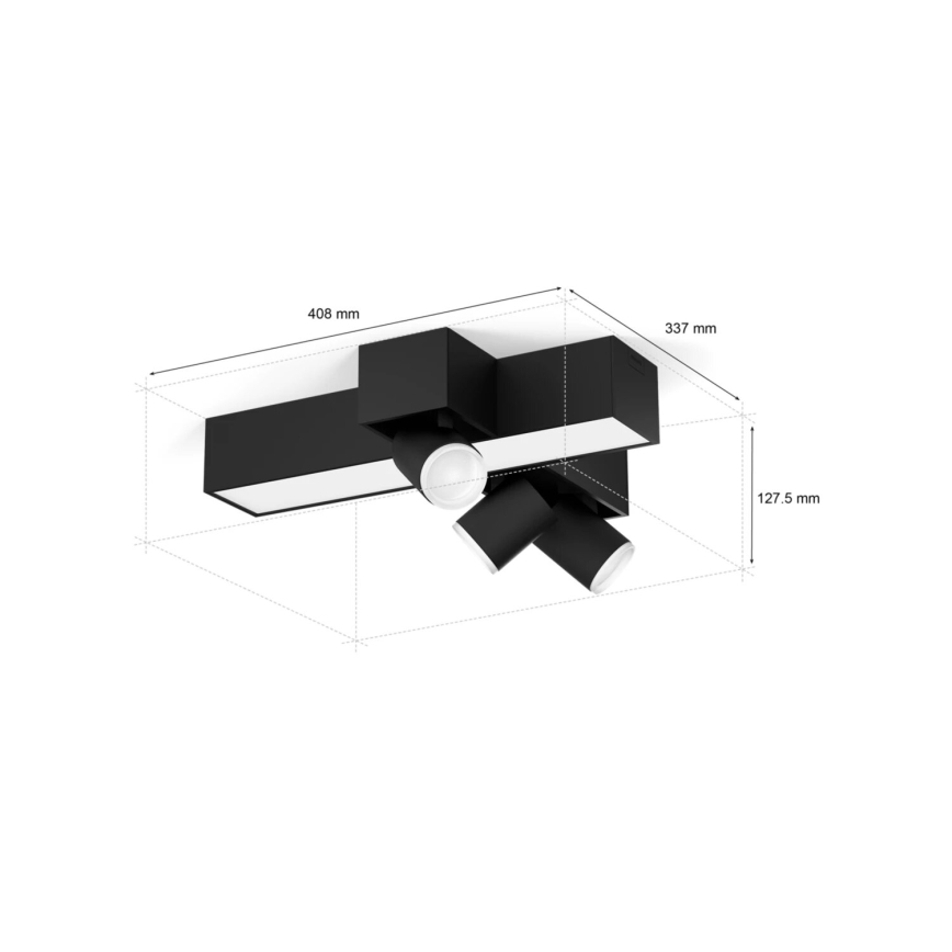 Philips - LED RGBW Ściemnialne oświetlenie punktowe Hue CENTRIS 3xGU10/4,2W/230V + LED/11W 2000-6500K