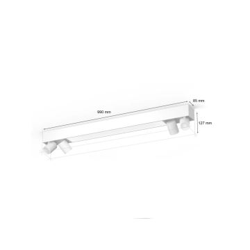 Philips - LED RGBW Ściemnialne oświetlenie punktowe Hue CENTRIS 4xGU10/4,2W/230V + LED/11W 2000-6500K