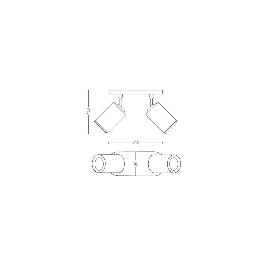 Philips - LED RGBW Ściemnialne oświetlenie punktowe Hue FUGATO 2xGU10/4,2W/230V 2000-6500K białe