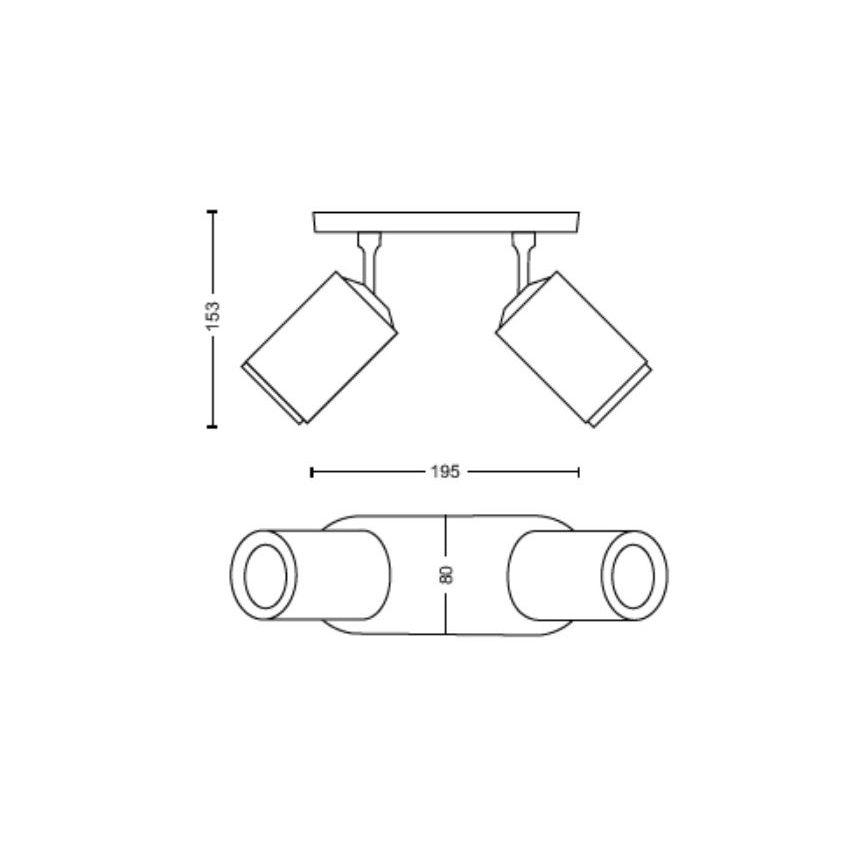 Philips - LED RGBW Ściemnialne oświetlenie punktowe Hue FUGATO 2xGU10/4,2W/230V 2000-6500K czarne