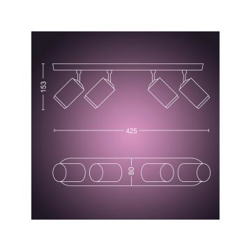 Philips - LED RGBW Ściemnialne oświetlenie punktowe Hue FUGATO 4xGU10/4,2W/230V 2000-6500K czarne