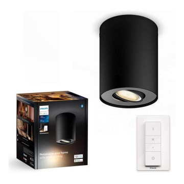 Philips - LED Ściemnialne oświetlenie punktowe Hue PILLAR 1xGU10/4,2W/230V 2200-6500K + pilot zdalnego sterowania czarne