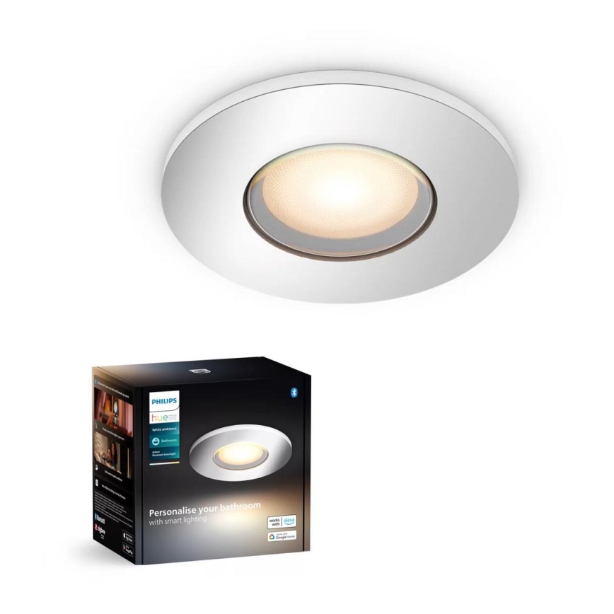 Philips - LED Ściemnialne wpuszczane oświetlenie łazienkowe Hue ADORE BATHROOM 1xGU10/4,2W/230V 2200-6500K IP44