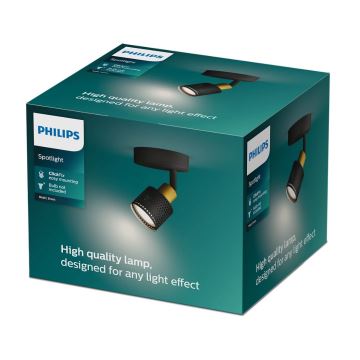 Philips - Oświetlenie punktowe NIALL 1xGU10/5W/230V czarne/mosiądz