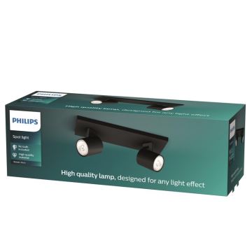 Philips - Oświetlenie punktowe RUNNER 2xGU10/20W/230V czarny