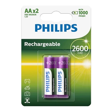 Philips R6B2A260/10 - 2 szt. Bateria ładowalna AA MULTILIFE NiMH/1,2V/2600 mAh