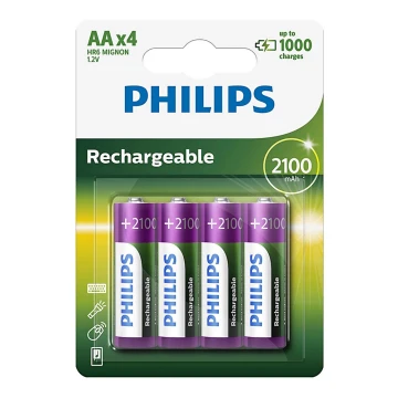 Philips R6B4A210/10 - 4 szt. Bateria ładowalna AA MULTILIFE NiMH/1,2V/2100 mAh