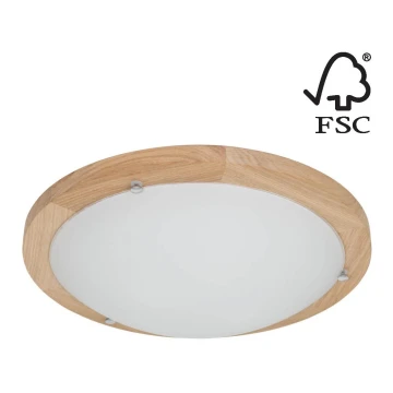 Plafon FRIDA 2xE27/40W/230V dąb - certyfikat FSC