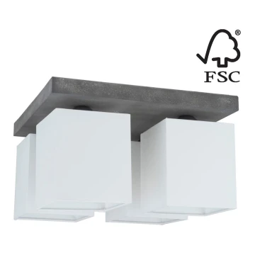 Plafon GREAT 4xE27/25W/230V beton - certyfikat FSC