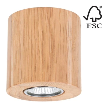 Plafon WOODDREAM 1xGU10/6W/230V dąb - certyfikat FSC