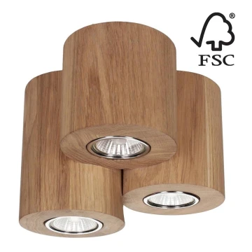 Plafon WOODDREAM 3xGU10/6W/230V dąb - certyfikat FSC