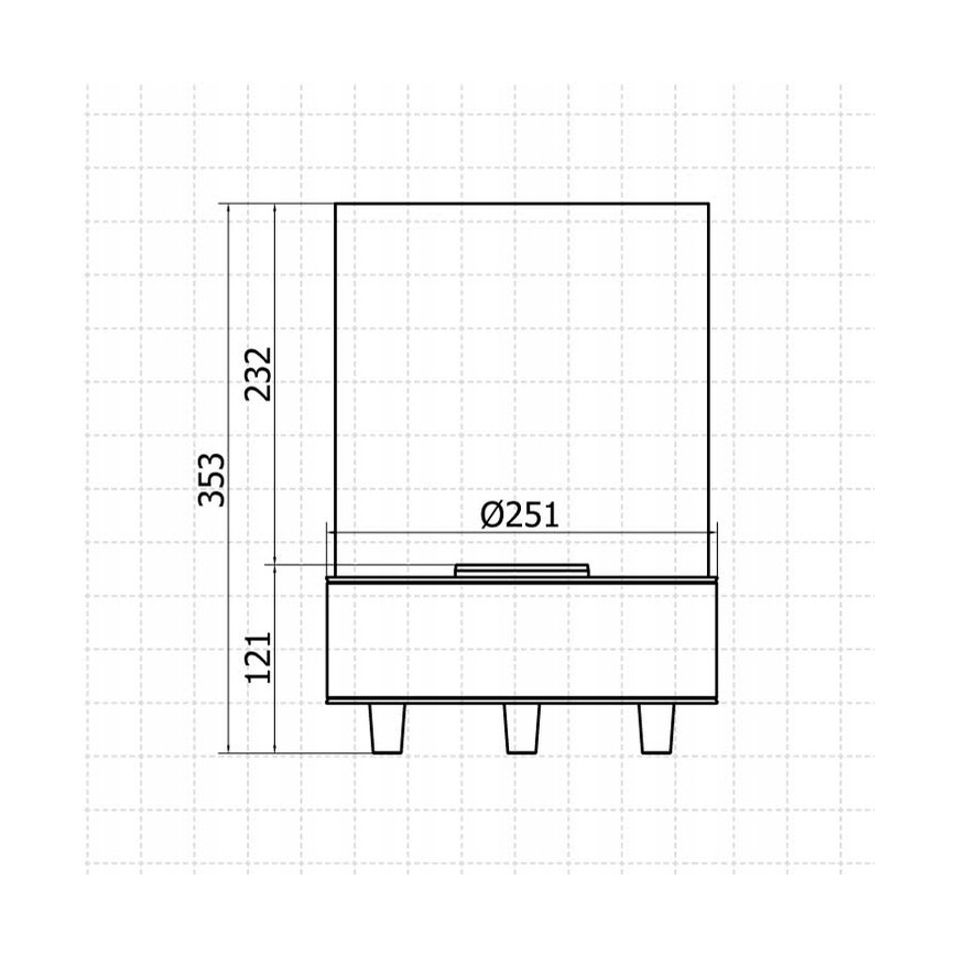 Planika - BIO Kominek 36,3x25,1 cm 2,5kW czarny