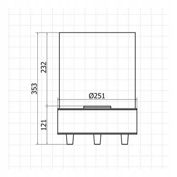 Planika - BIO kominek 36,3x25,1 cm 2,5kW beżowy