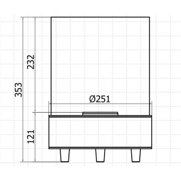 Planika - BIO kominek 35,3x25,1 cm 2,5kW czarny