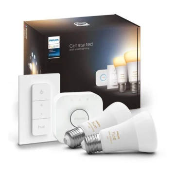 Podstawowy zestaw  Philips Hue WHITE AMBIANCE 2×E27/8W/230V + urządzenie do podłączenia