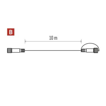 Przedłużacz zewnętrzny do łączenia łańcuchów 10 m IP44