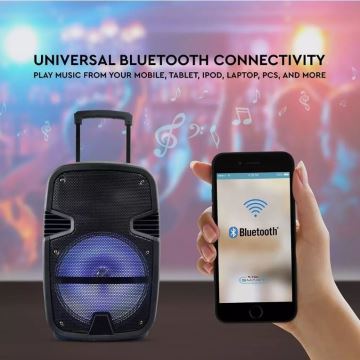 Przenośny głośnik Bluetooth z mikrofonem 35W/3,7V LED RGB + pilot