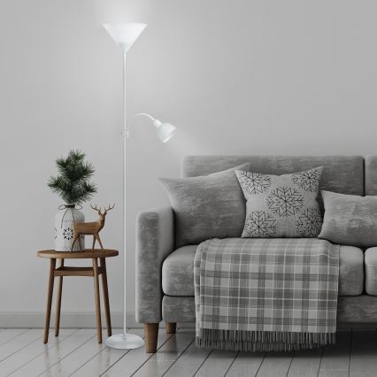 Rabalux - lampa podłogowa 1xE27/100W+E14/25W biały