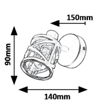 Rabalux 5335 - Kinkiet punktowy OBERON 1xE14/40W/230V