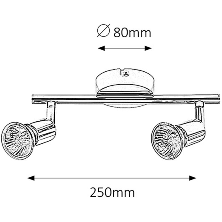 Rabalux - Reflektor punktowy 2xGU10/50W/230V