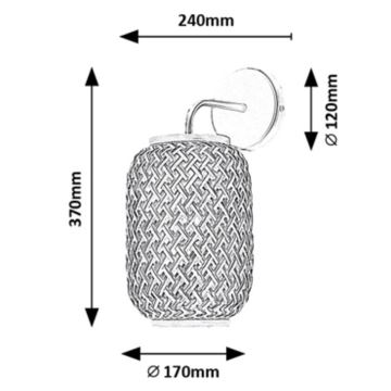 Rabalux - Kinkiet 1xE27/40W/230V rattan