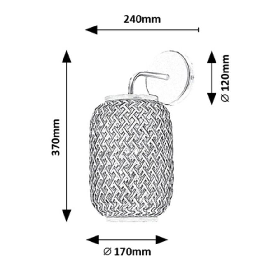 Rabalux - Kinkiet 1xE27/40W/230V rattan