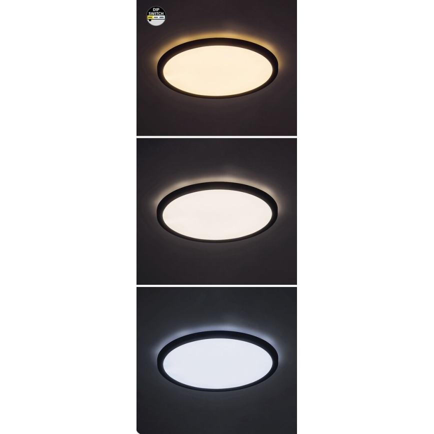 Rabalux - LED Plafon LED/24W/230V 3000/4000/6000K śr. 29 cm czarny