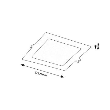 Rabalux - LED Oprawa wpuszczana LED/12W/230V 17x17 cm czarna