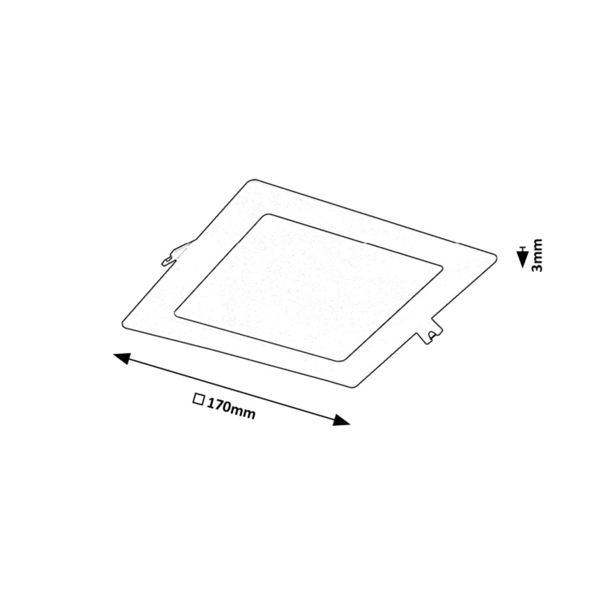 Rabalux - LED Oprawa wpuszczana LED/12W/230V 17x17 cm czarna