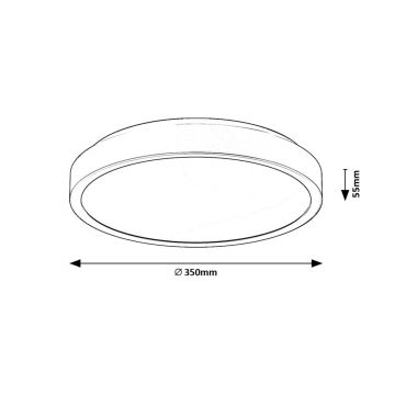 Rabalux - LED Plafon łazienkowy LED/36W/230V IP44 4000K śr. 35 cm czarne