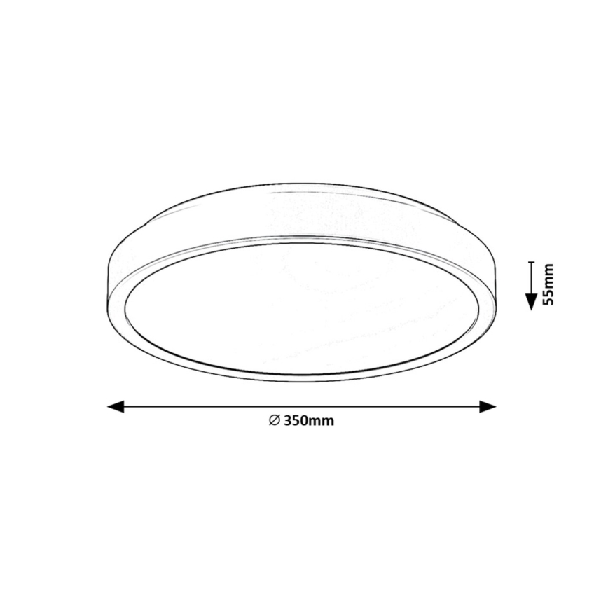 Rabalux - LED Plafon łazienkowy LED/36W/230V IP44 4000K śr. 35 cm czarne