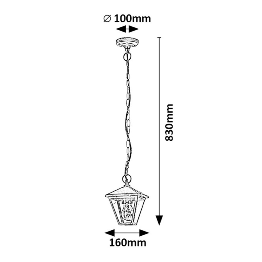 Rabalux - Lampa wisząca zewnętrzna na łańcuchu 1xE27/40W/230V IP44