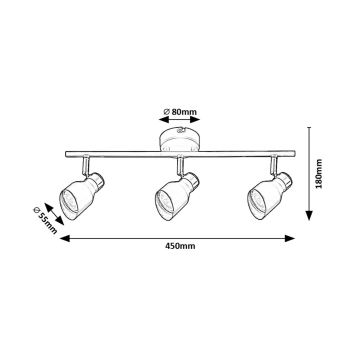 Rabalux - Oświetlenie punktowe 3xGU10/25W/230V