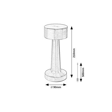 Rabalux - LED Akumulatorowa dotykowa lampa stołowa LED/2,7W/5V 1200mAh 3000/4000/6000K złota