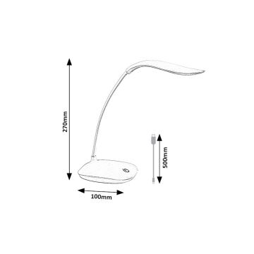 Rabalux - LED Ściemnialna elastyczna lampa stołowa LED/2W/5V biała