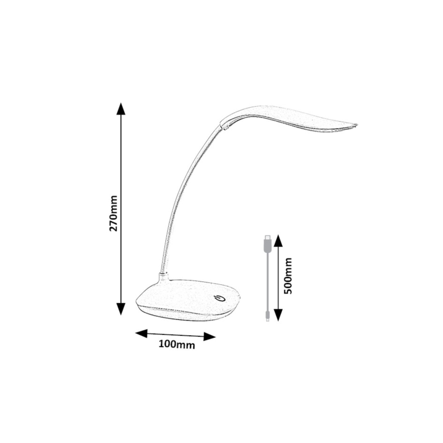 Rabalux - LED Ściemnialna elastyczna lampa stołowa LED/2W/5V biała