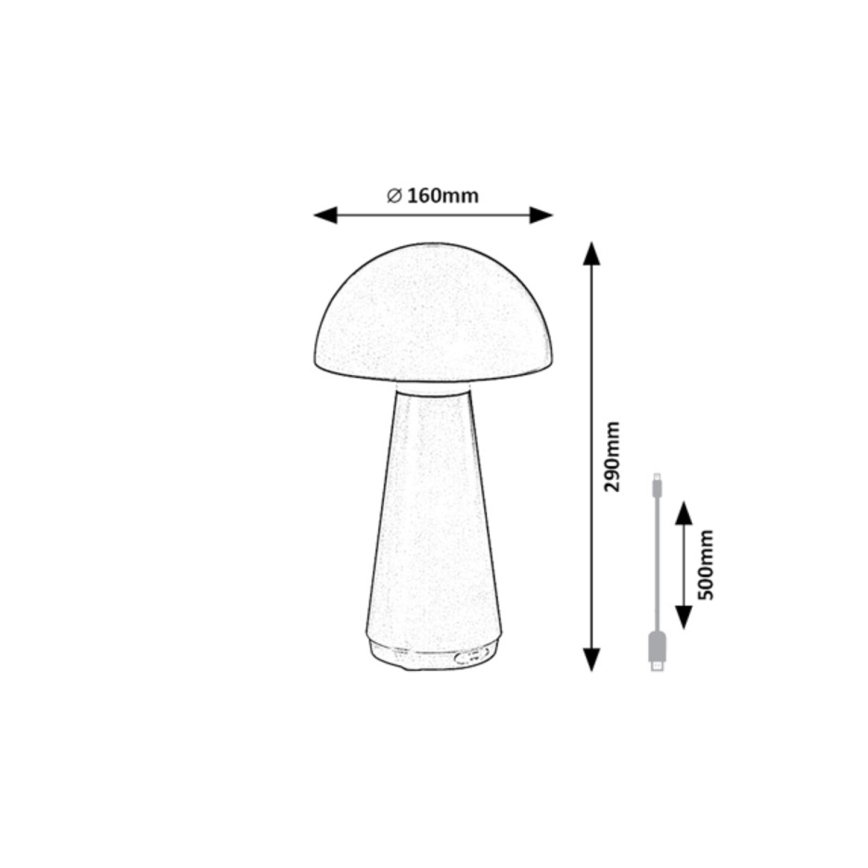 Rabalux - LED Zewnętrzna akumulatorowa ściemnialna dotykowa lampa stołowa LED/3W/5V 2000mAh IP44