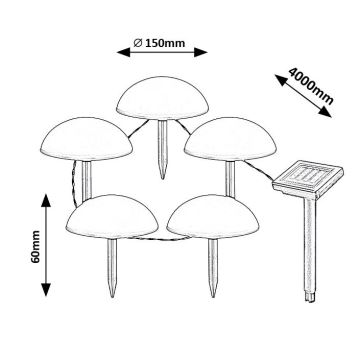 Rabalux - LED Lampa solarna 5xLED/0,2W/1,2V IP44