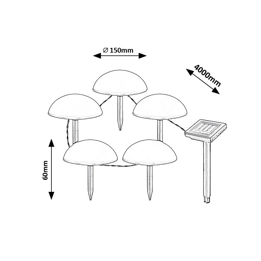 Rabalux - LED Lampa solarna 5xLED/0,2W/1,2V IP44