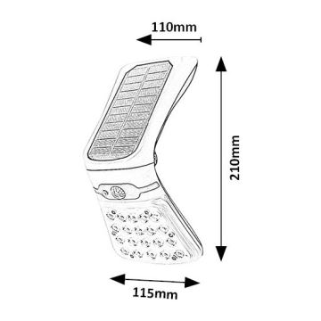 Rabalux - LED Ściemnialna lampa solarna z czujnikiem LED/4W/3,7V IP44