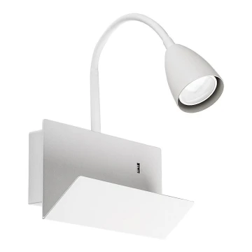 Rabalux - Kinkiet z półką i USB portem 1xGU10/25W/230V biały