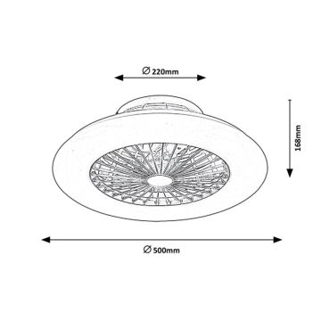 Rabalux - LED Ściemniana lampa sufitowa z wentylatorem LED/30W/230V + pilot 3000-6500K